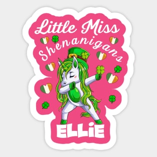 Unicorn dabbing little miss Shenanigans Sticker